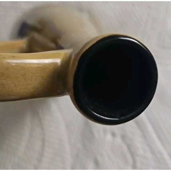 Pier 1 Kioko Oil Bottle / Vase  Hand Painted Stoneware MCM  Abstract NWOT - Picture 4 of 6